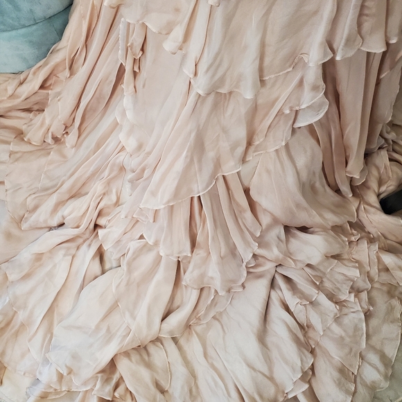 Silk Ruffled Formal Dress - Picture 4 of 9